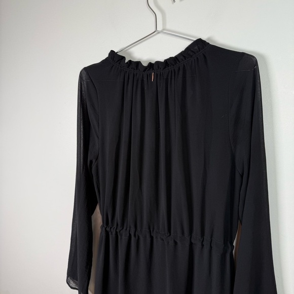 MISA Tanaz Black Bohemian Midi Dress Tassel Trim Resort Style - Picture 5 of 9